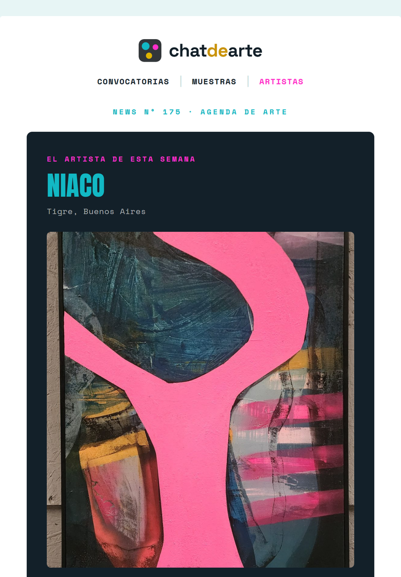 El newsletter de chanchonews: el encabezado de chatdearte y el artista de la semana con su obra