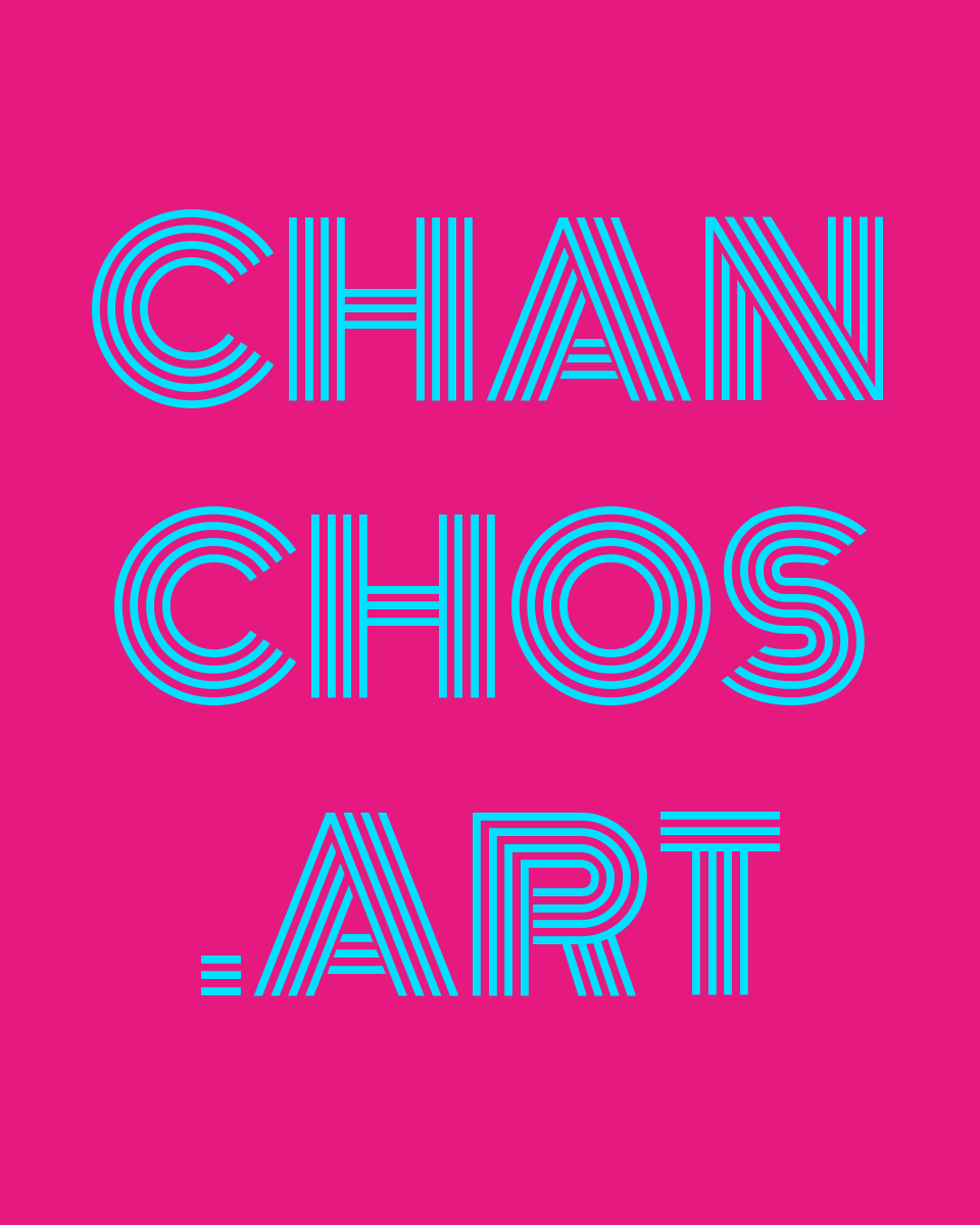chanchos.art en letras de líneas paralelas celestes